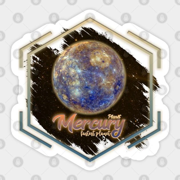 Planet Mercury: Fastest Planet Sticker by Da Vinci Feather